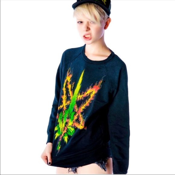 RELISTED 👹 LAST ONE 👺UNIF BURNING WEED ON FIRE RING PENTAGRAM DISTRESSED - Picture 2 of 9